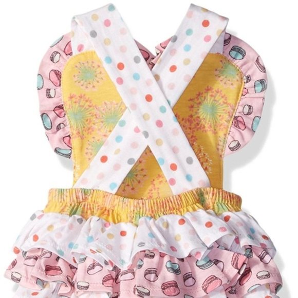 Jelly The Pug Romper Baby Girls Ruffle Sunsuit Romper size 6 24 Mo NWT - Picture 5 of 6